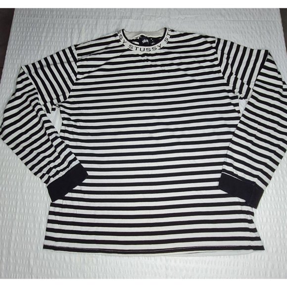Stussy Other - Stussy Jacquard Neck Long Sleeve T-Shirt Size XL